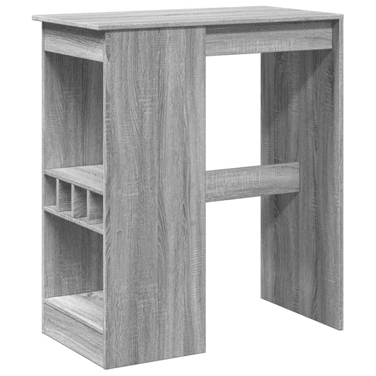 vidaXL Bar Table with Racks Grey Sonoma 90x47.5x103.5 cm