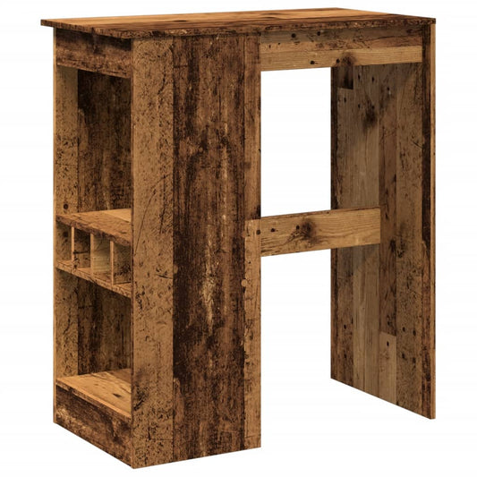 vidaXL Bar Table with Racks Old Wood 90x47,5x103,5 cm Engineered Wood