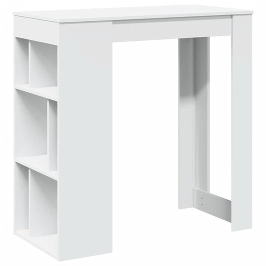 vidaXL Bar Table with Racks White 102x50x103,5 cm Engineered Wood