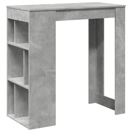 vidaXL Bar Table with Racks Concrete Grey 102x50x103.5 cm