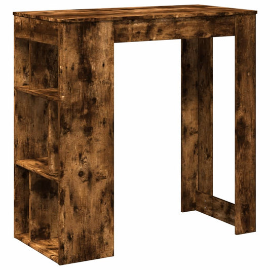 vidaXL Bar Table with Racks Smoked Oak 102x50x103,5 cm Engineered Wood