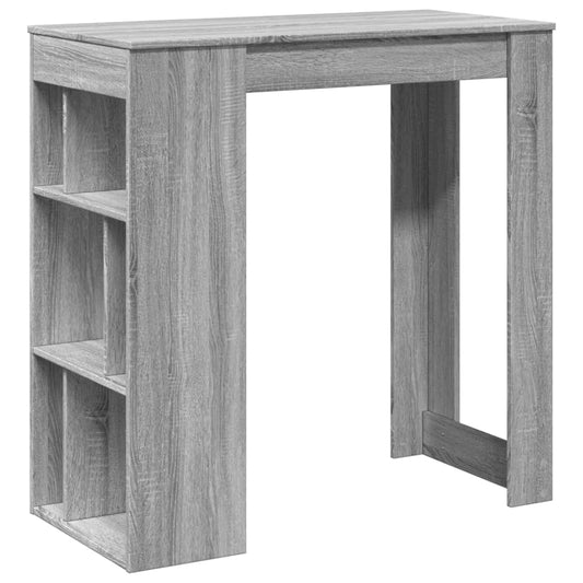 vidaXL Bar Table with Racks Grey Sonoma 102x50x103.5cm Engineered Wood