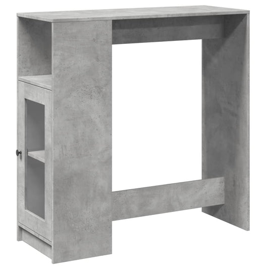 vidaXL Bar Table with Racks Concrete Grey 101x40x103.5 cm