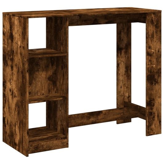 vidaXL Bar Table with Shelf Smoked Oak 124x46x103,5 cm Engineered Wood