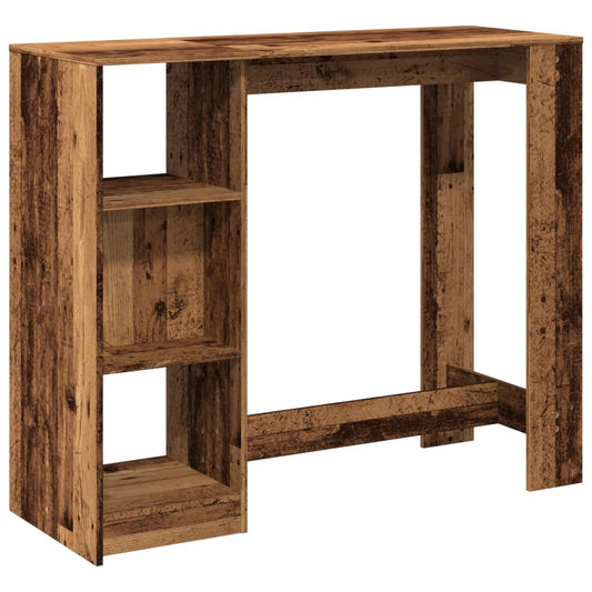 vidaXL Bar Table with Shelf Old Wood 124x46x103,5 cm Engineered Wood