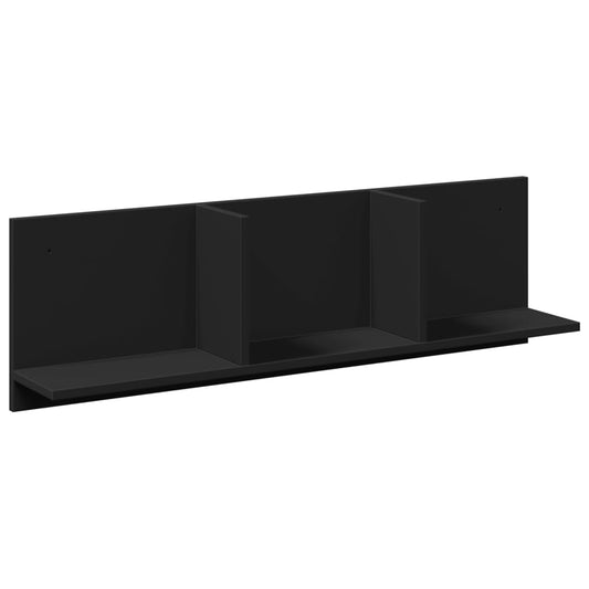 vidaXL Wall Cabinet 100x16,5x30 cm Black Engineered Wood