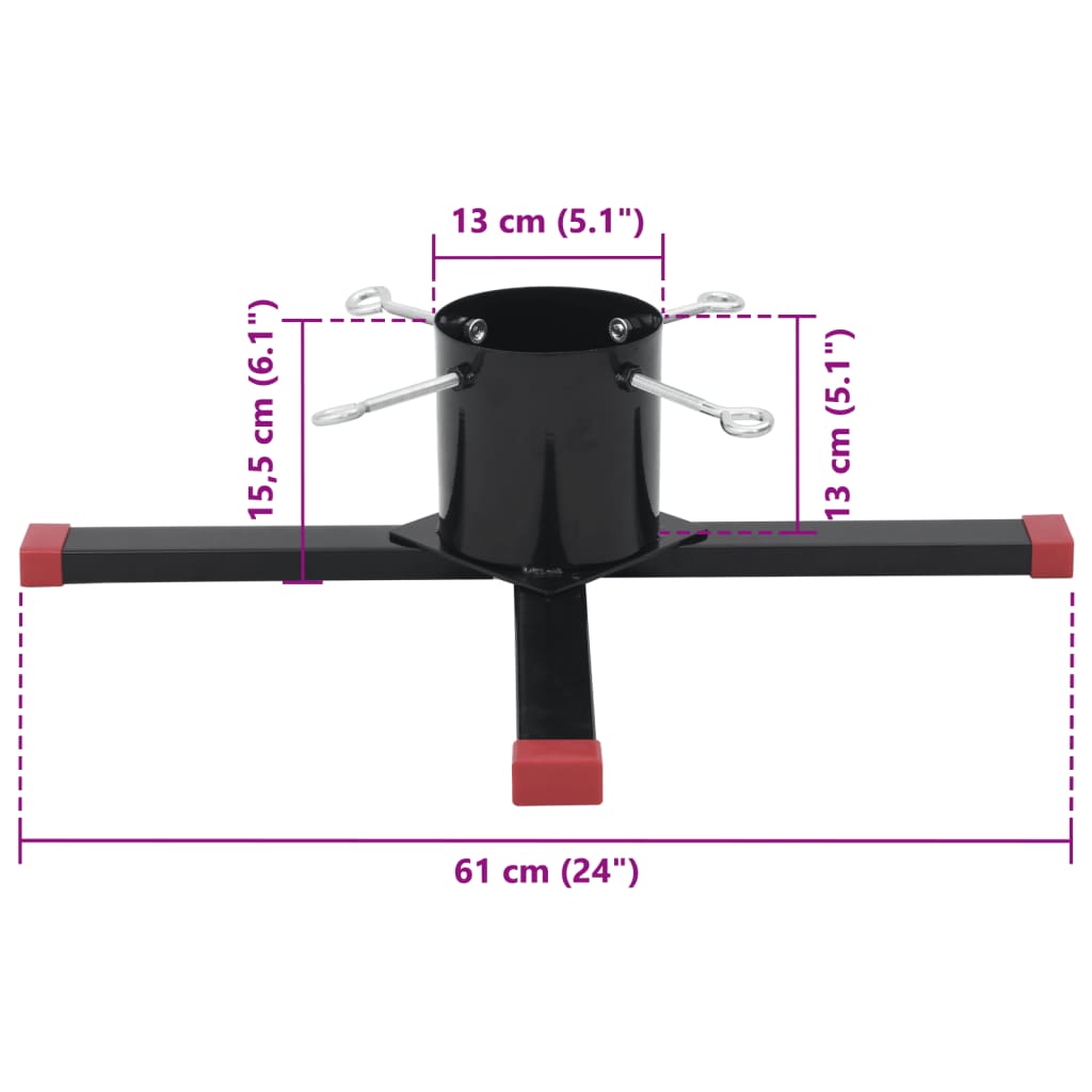 vidaXL Christmas Tree Stand Black 61x61x15,5 cm