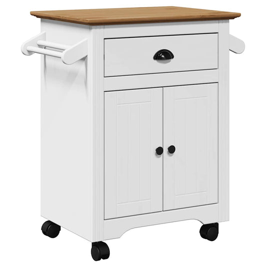 vidaXL Kitchen Trolley BODO White and Brown 72x45x80 cm