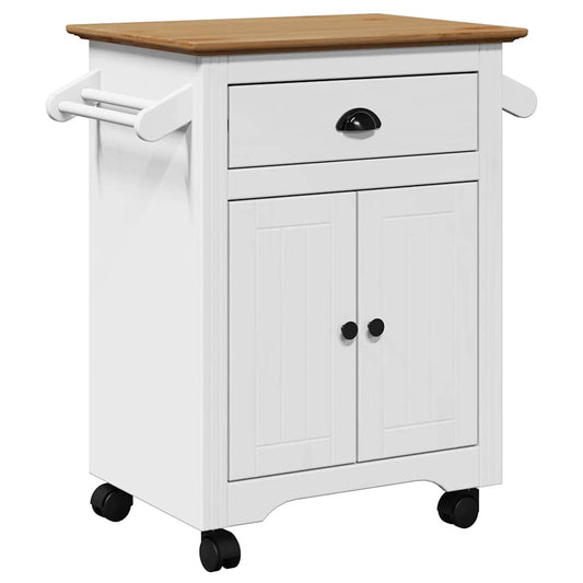 vidaXL Kitchen Trolley "BODO" White and Brown 72x45x80 cm