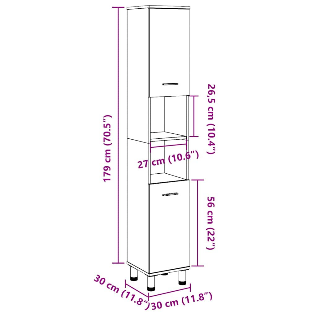 vidaXL Kitchen Trolley BODO White and Brown 72x45x80 cm