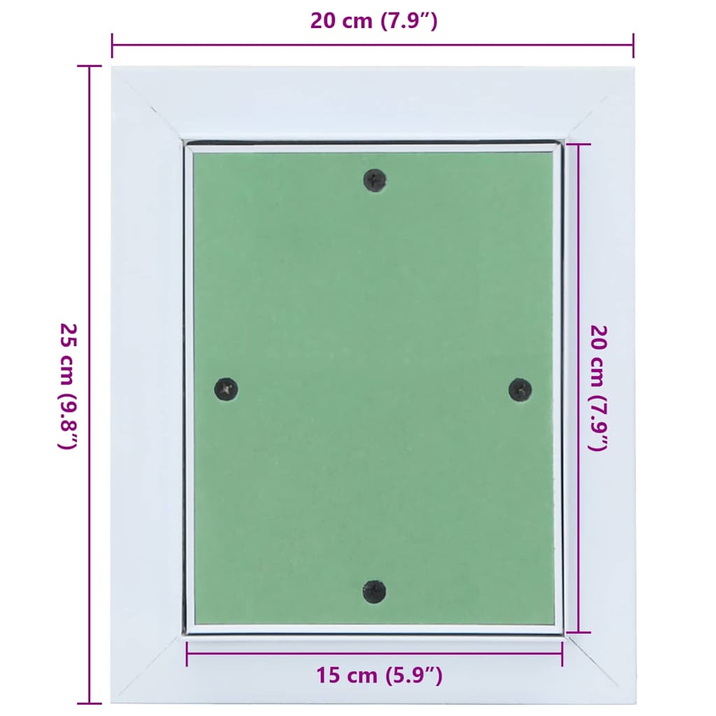 vidaXL Access Panel Green and Silver 20 x 25 cm