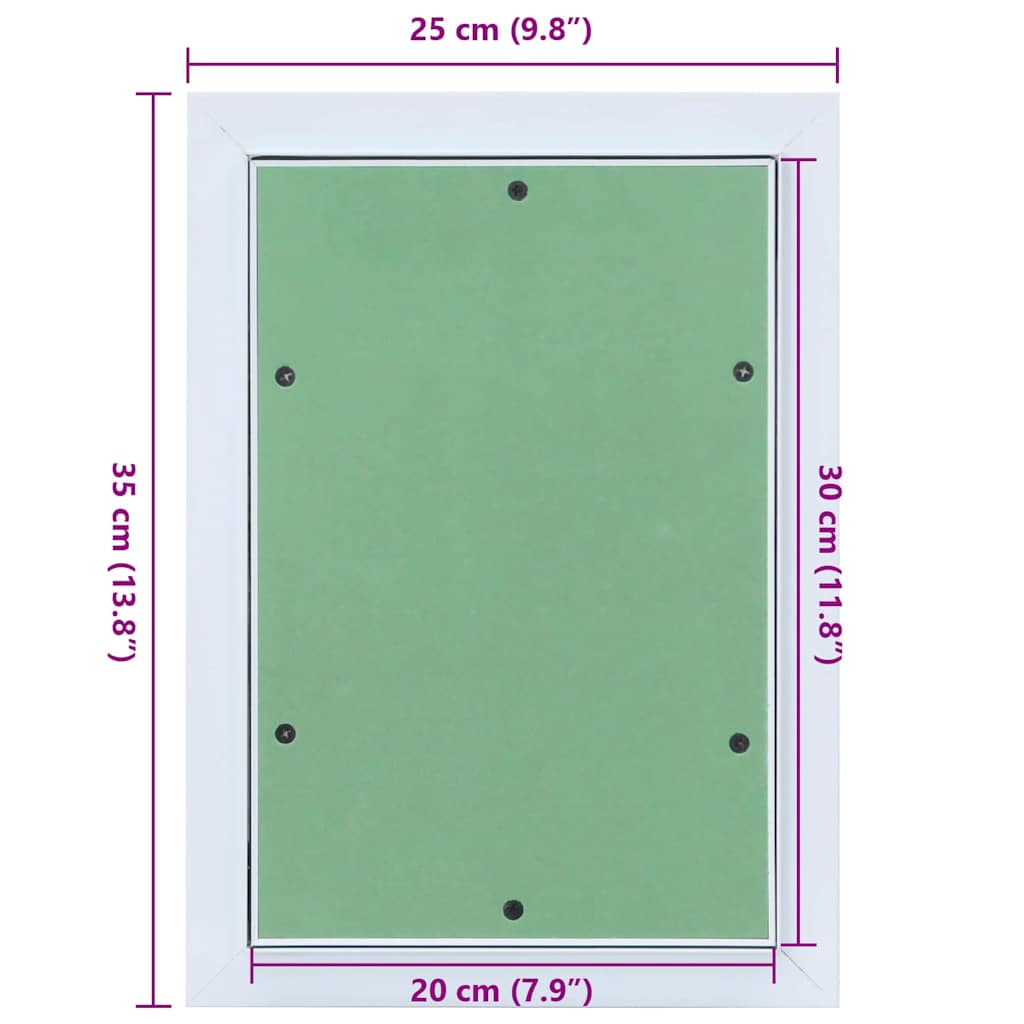 vidaXL Access Panel Green and Silver 25 x 35 cm