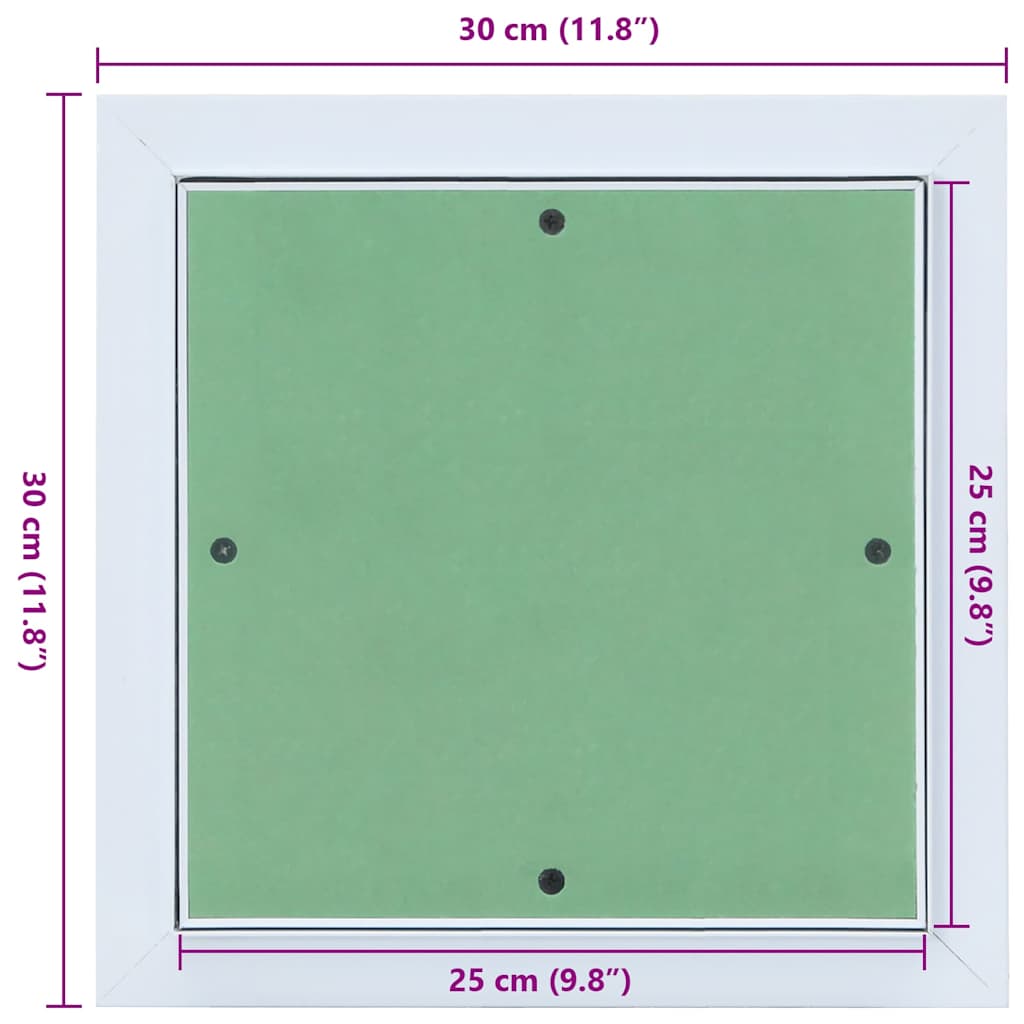vidaXL Access Panel Green and Silver 30 x 30 cm
