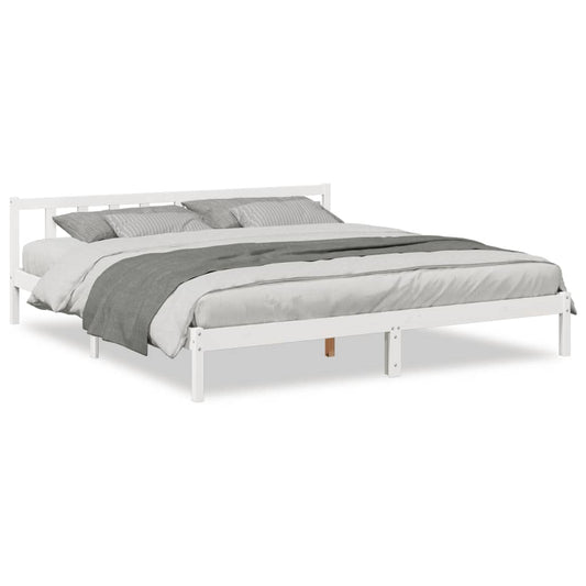 vidaXL Extra Long Bed Frame without Mattress White 200x220 cm Solid Wood Pine