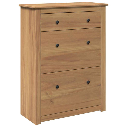 vidaXL Shoe Cabinet "PANAMA" 80x35x105 cm Solid Wood Pine