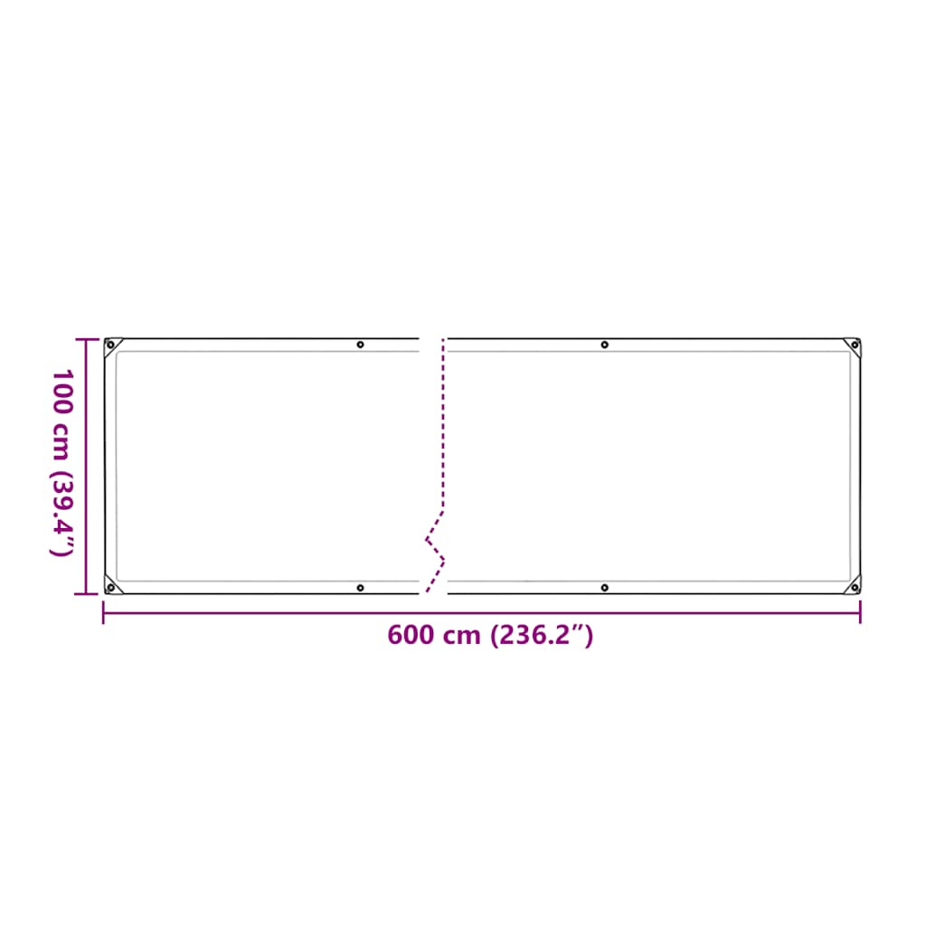 vidaXL Plant Cover | Transparent and Black | Polyethylene | 1x6 m