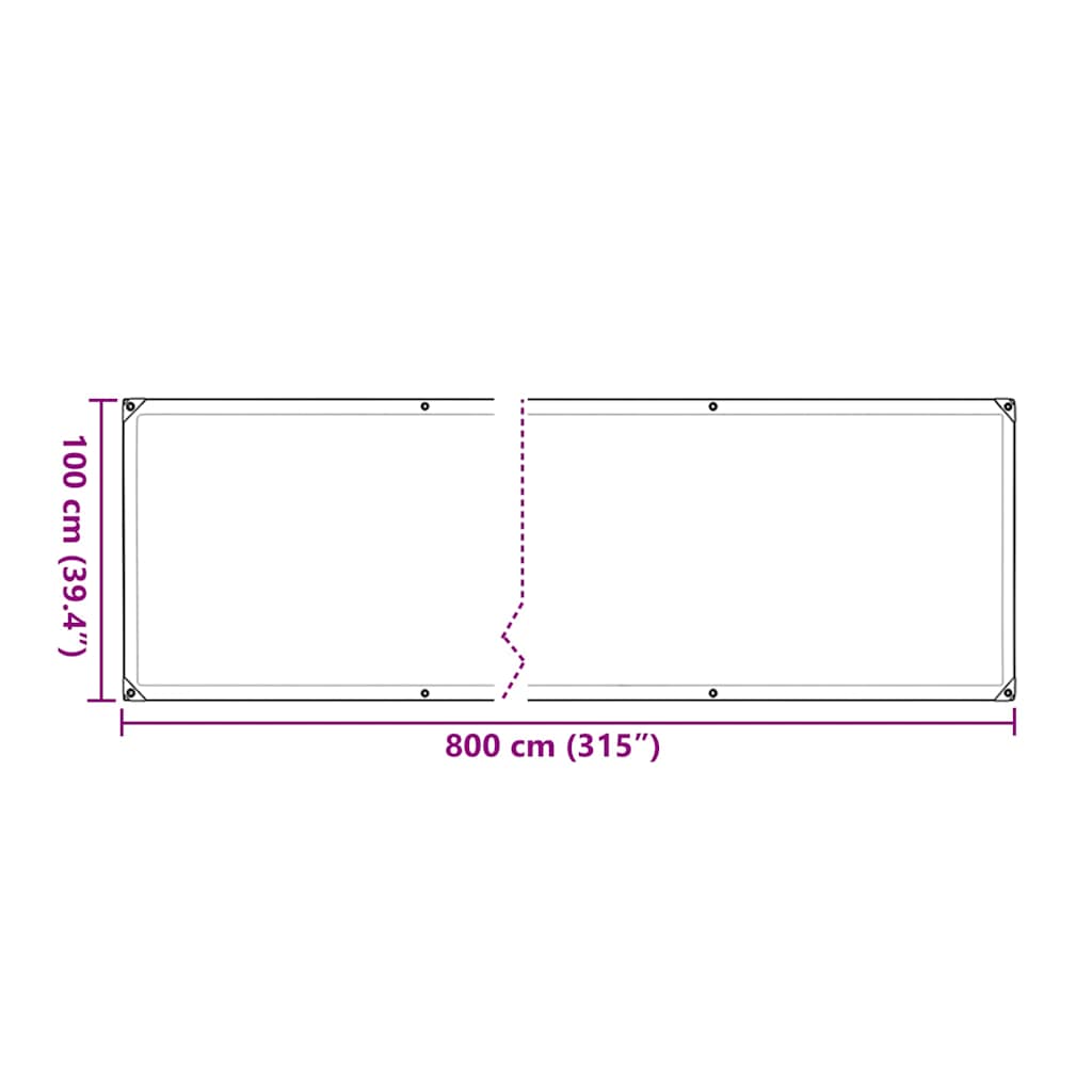 vidaXL Plant Cover with Eyelets 1x8 m Polyethylene