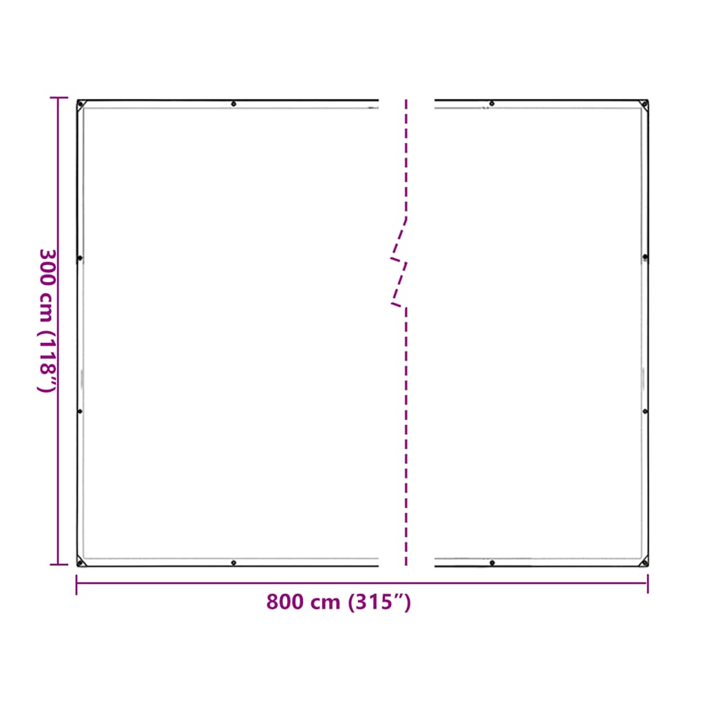 vidaXL Plant Cover with Eyelets 3x8 m Polyethylene