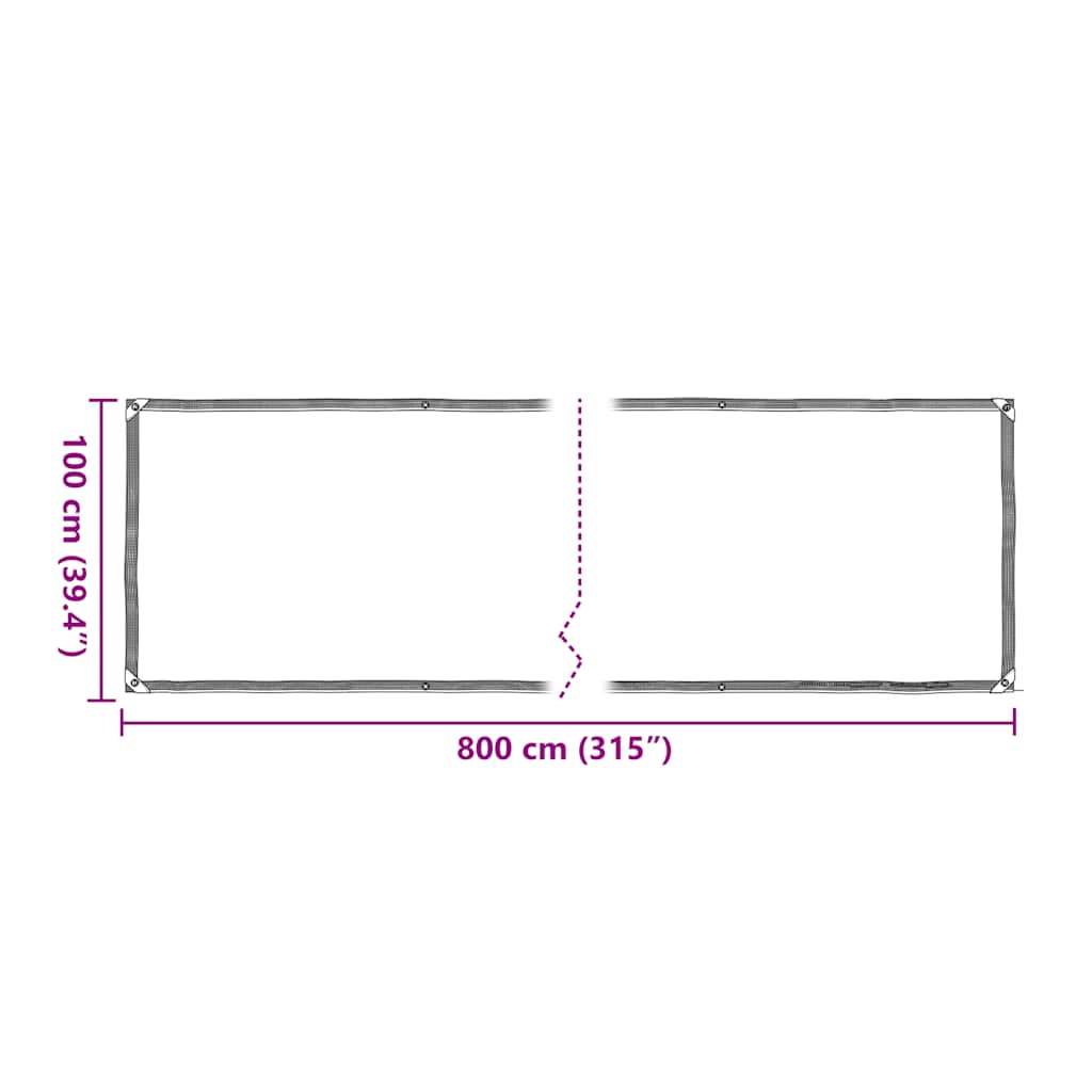 vidaXL Plant Cover with Eyelets 1x8 m Polyethylene