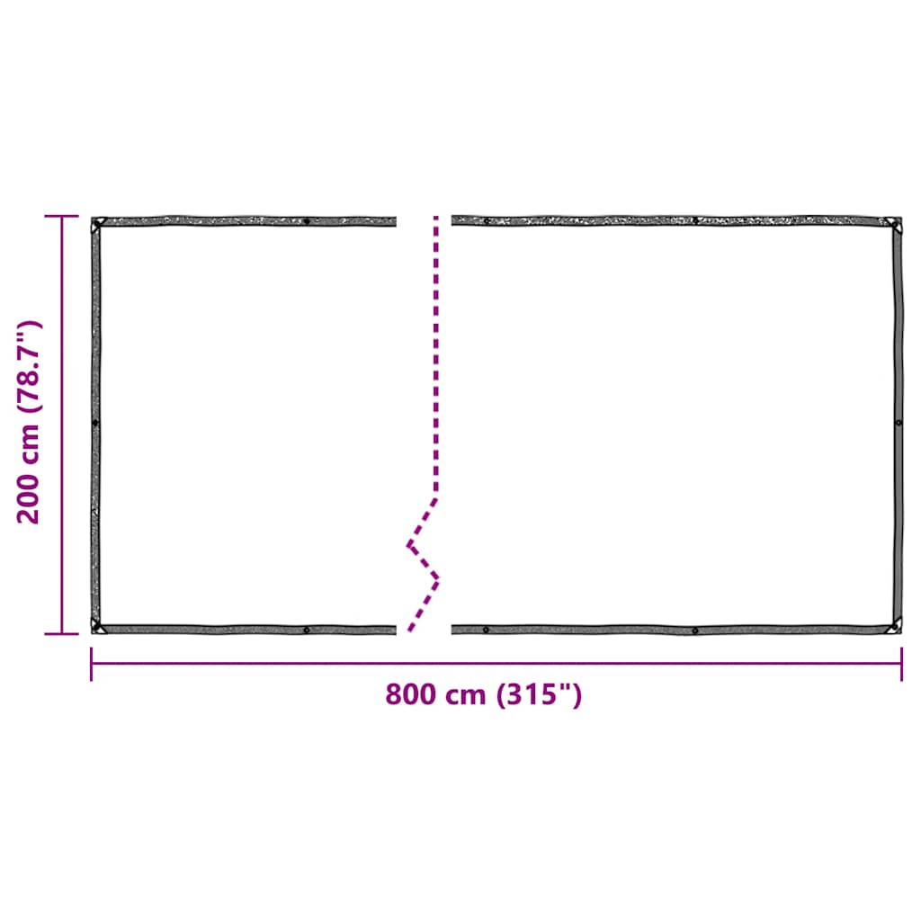 vidaXL Plant Cover with Eyelets 2x8 m Polyethylene