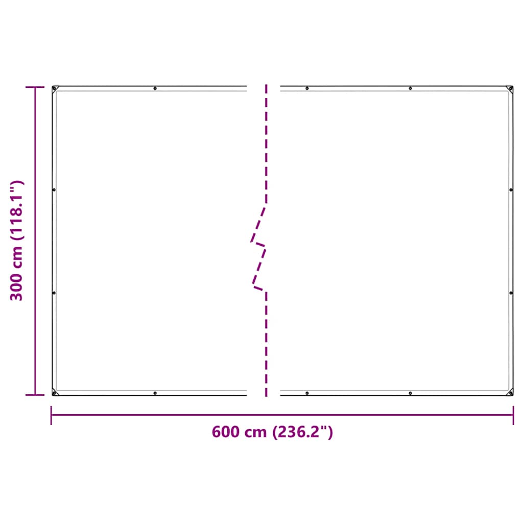 vidaXL Plant Cover with Eyelets 3x6 m PVC