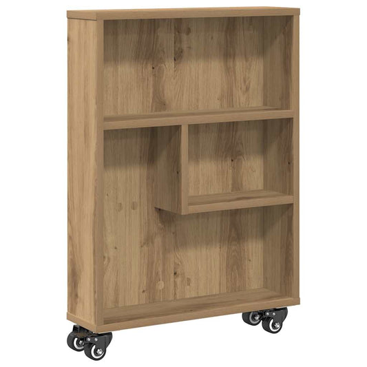 vidaXL Narrow Storage Trolley Artisian Oak 48x13x68 cm Engineered Wood