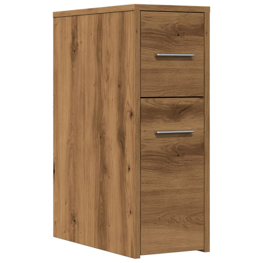 vidaXL Narrow Bathroom Cupboard with Wheels Artisian Oak