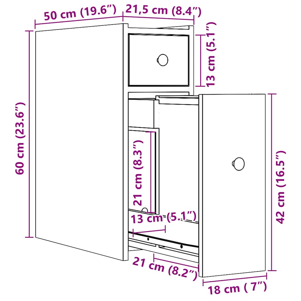 vidaXL Narrow Bathroom Cupboard with Wheels Black Engineered Wood
