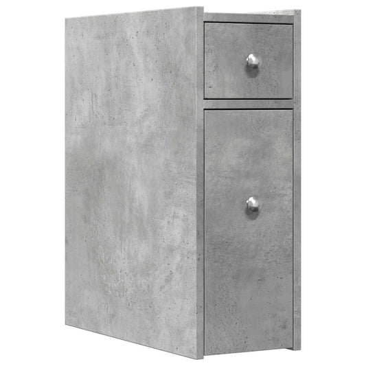vidaXL Narrow Bathroom Cupboard with Wheels Concrete Grey