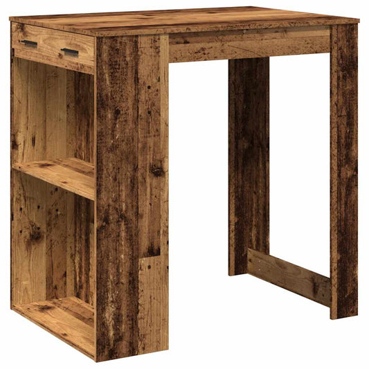 vidaXL Bar Table Old Wood 102x70x103,5 cm Engineered Wood