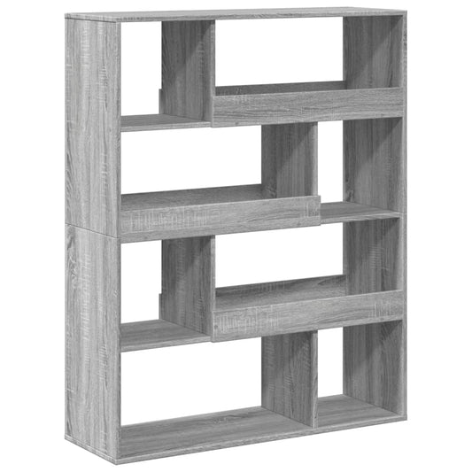 vidaXL Bookcase Grey Sonoma 100x33x125,5 cm Engineered Wood