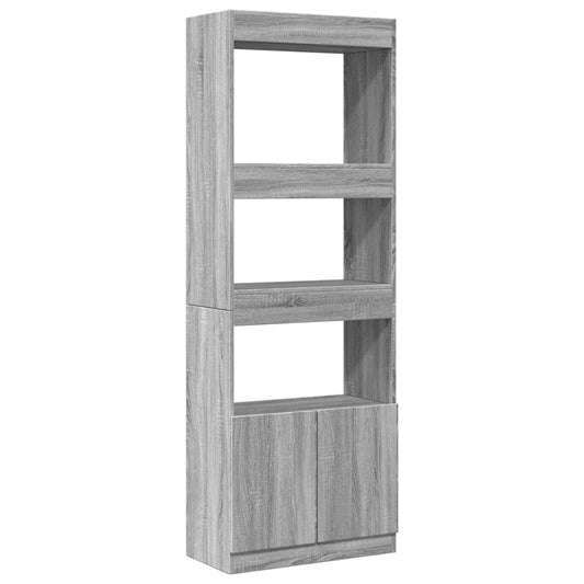 vidaXL Highboard Grey Sonoma 63x33x180 cm Engineered Wood