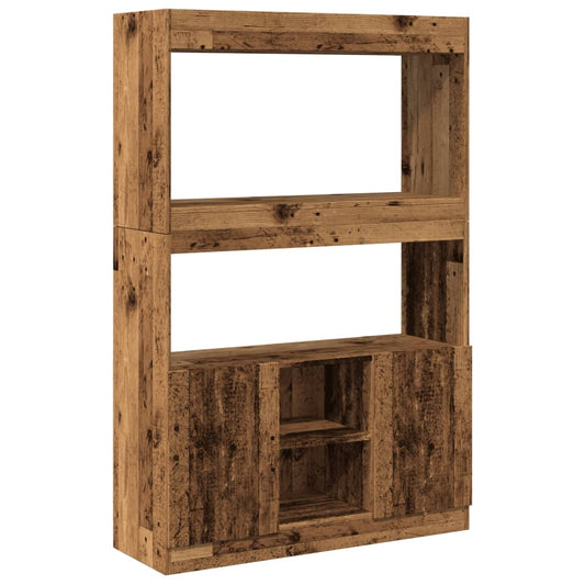 vidaXL Highboard Old Wood 92x33x140 cm Engineered Wood