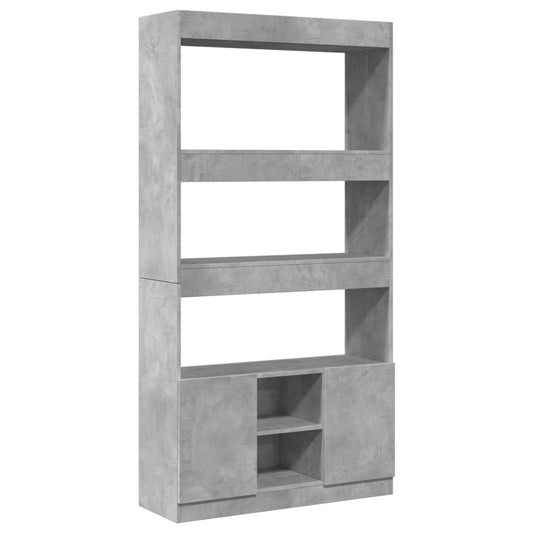 vidaXL Highboard Concrete Grey 92x33x180 cm Engineered Wood
