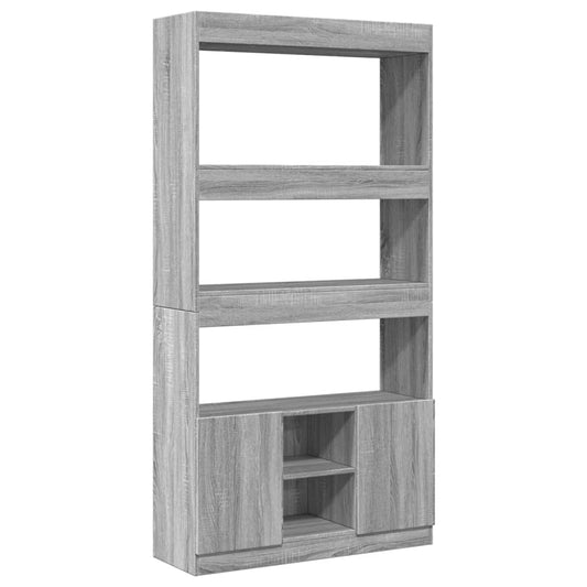 vidaXL Highboard Grey Sonoma 92x33x180 cm Engineered Wood