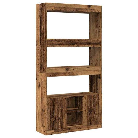 vidaXL Highboard Old Wood 92x33x180 cm Engineered Wood