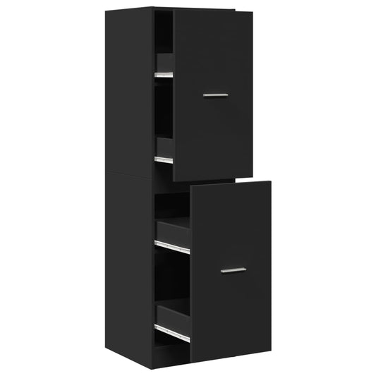 vidaXL Apothecary Cabinet Black 40x41x144.5 cm Engineered Wood