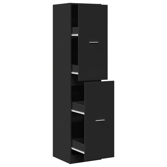 vidaXL Apothecary Cabinet Black 40x41x174.5 cm Engineered Wood
