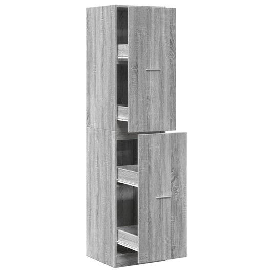 vidaXL Apothecary Cabinet Grey Sonoma 40x41x174.5 cm Engineered Wood