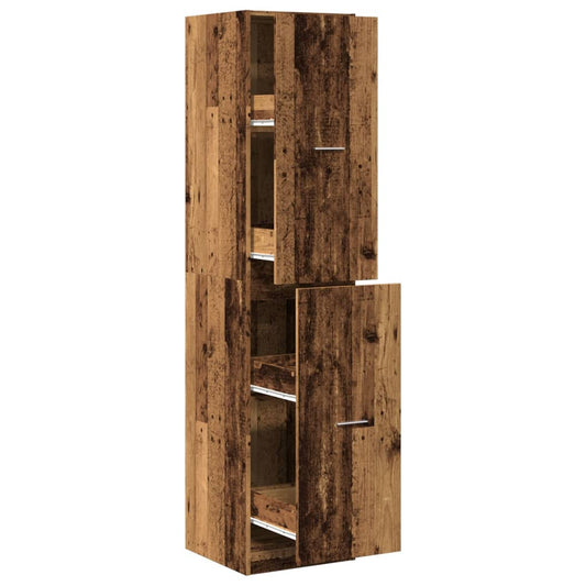 vidaXL Apothecary Cabinet Old Wood 40x41x174.5 cm Engineered Wood