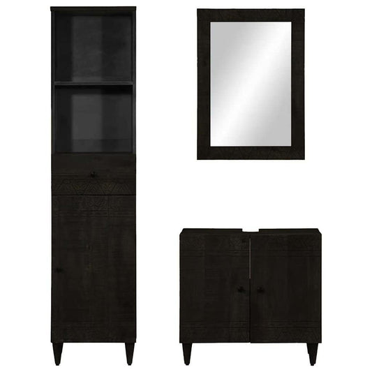 vidaXL 3 Piece Bathroom Furniture Set Solid Wood Mango