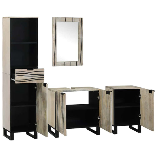 vidaXL Bathroom Furniture Set 4 pcs Walnut Brown Engineered Wood