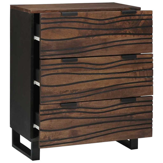 vidaXL Sideboard Set 2 pcs Walnut 120 x 33.5 x 75 cm Solid Mango Wood