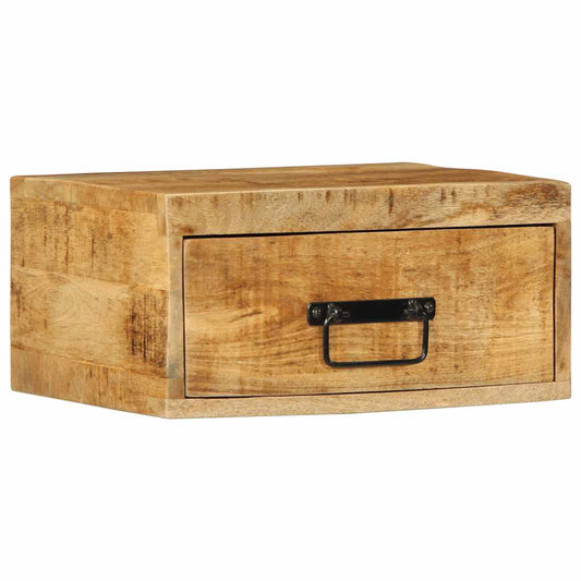 vidaXL Wall-mounted Bedside Cabinet Solid Rough Wood Mango