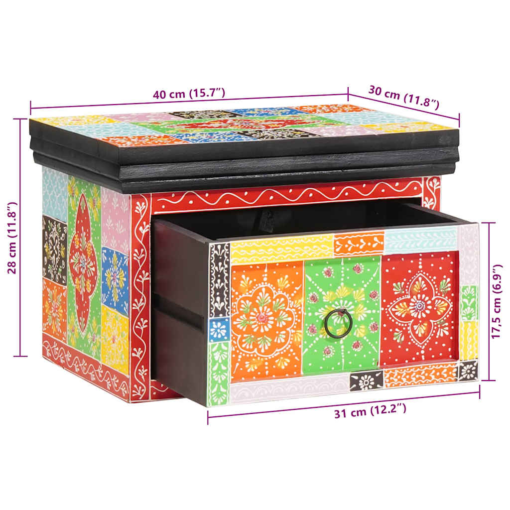 vidaXL Bedside Cabinet with Drawer 2 pcs Multicolour 40 x 30 x 28 cm