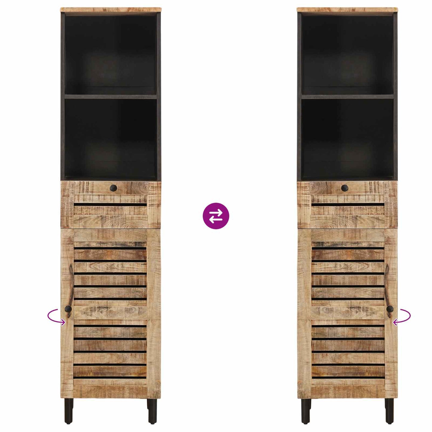 vidaXL Bathroom Cabinet Set 3 pcs Natural Solid Mango Wood