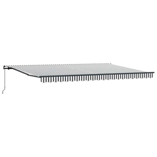 vidaXL Manual Retractable Awning Anthracite and White 500x300 cm