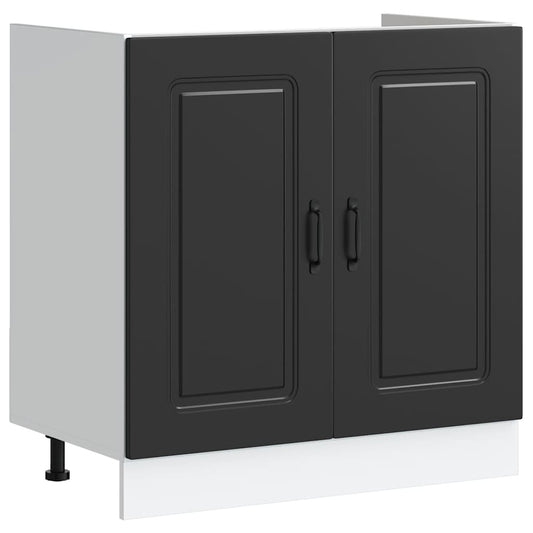 vidaXL Sink Base Cabinet "Kalmar" Black 80x46x81,5 cm Engineered Wood