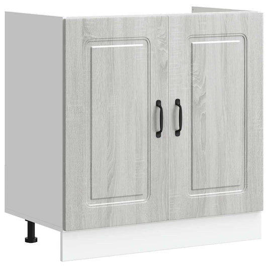 vidaXL Sink Base Cabinet "Kalmar" Grey Sonoma 80x46x81,5 cm Engineered Wood
