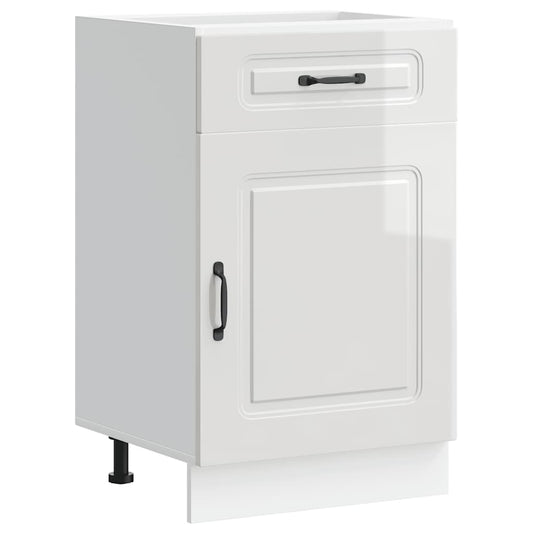 vidaXL Kitchen Base Cabinet Kalmar High Gloss White Engineered Wood